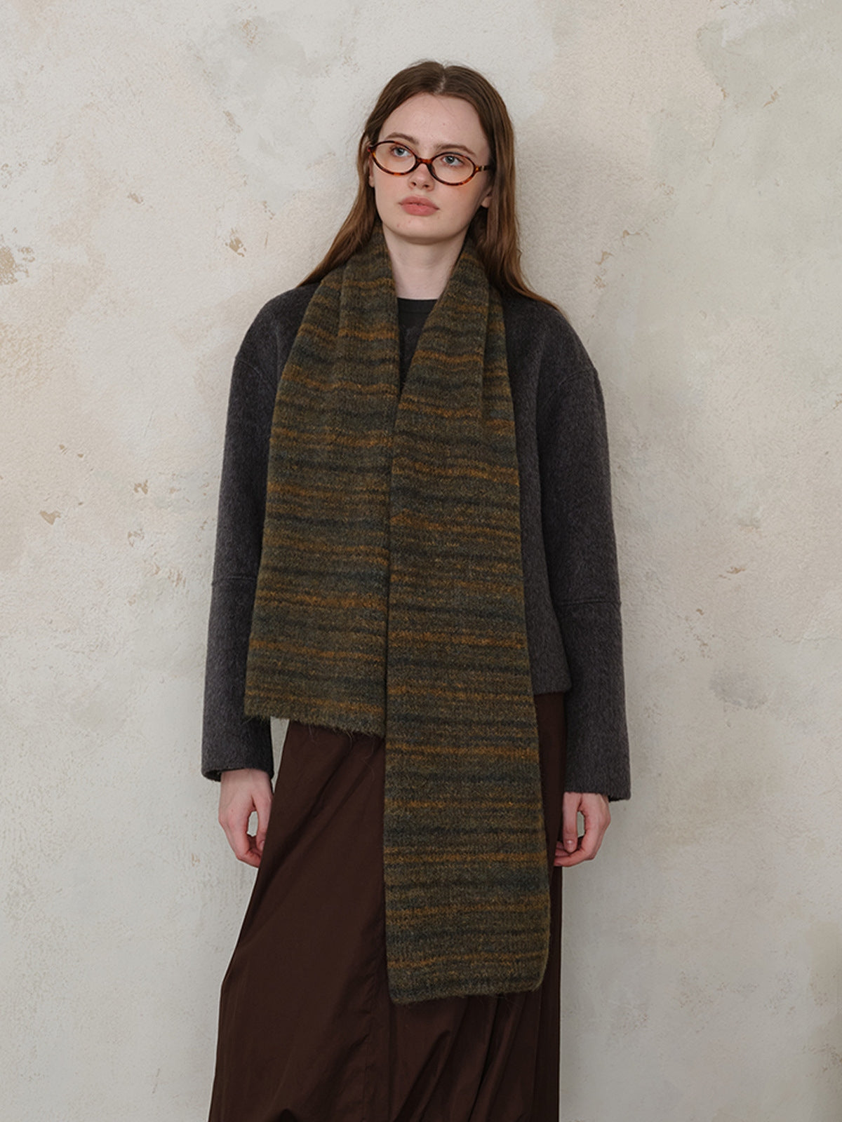 KayBee Striped Detail Knit Scarf