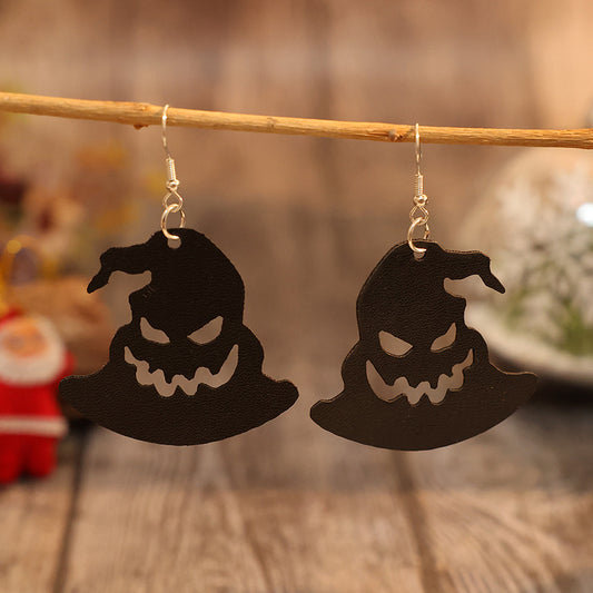 KayBee So Spooky Halloween Leather Hat Shape Earrings