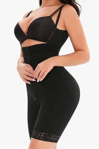 KayBee All Shapes Lace Detail Zip-Up Under-Bust Shaping Bodysuit