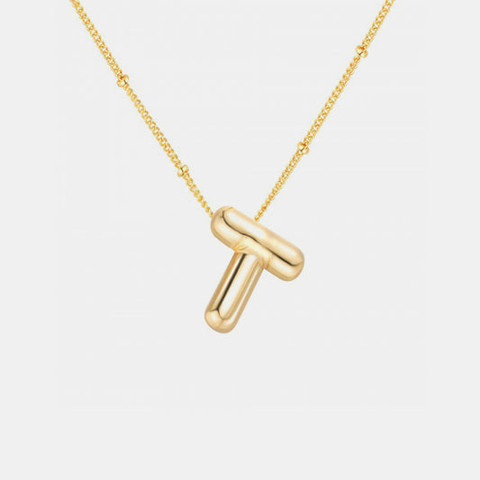 Lovely Gold Bubble Initial Necklace *ONLY T TO Z LEFT*