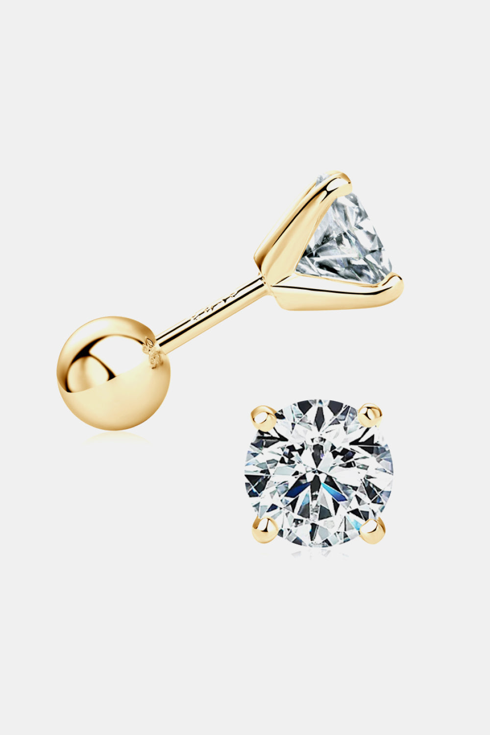 KayBee & Company 2 Carat Moissanite 925 Sterling Silver Stud Earrings