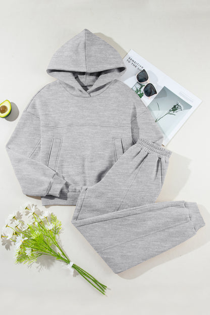 KayBee Dropped Shoulder Long Sleeve Hoodie and Pants Active Set