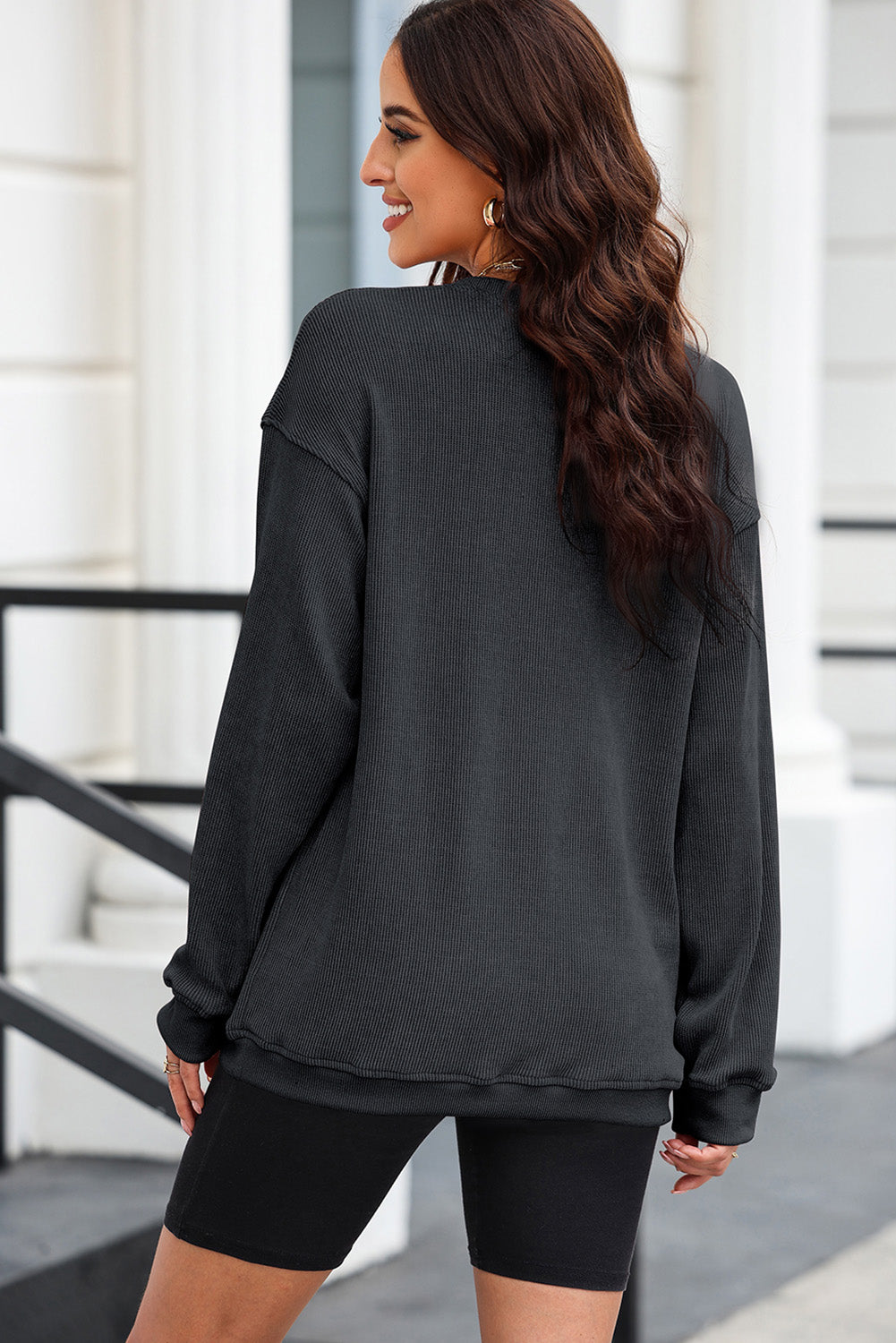 KayBee Sequin Nutcracker Round Neck Long Sleeve Sweatshirt