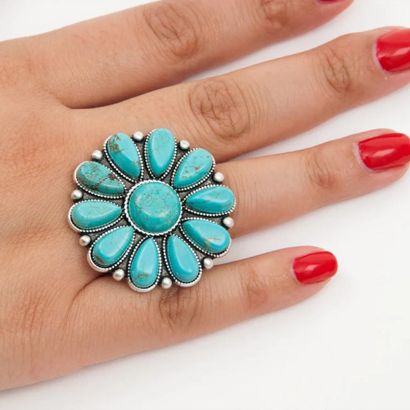 KayBee & Company Turquoise Flower Ring