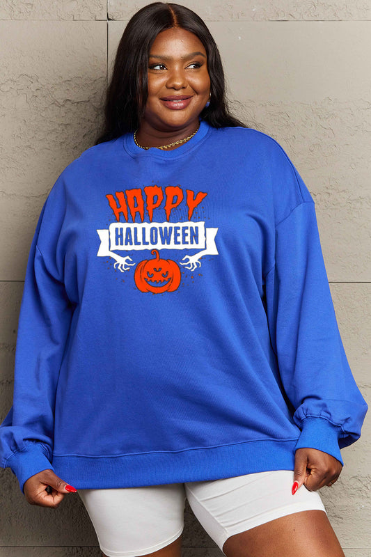 Simply Love HAPPY HALLOWEEN Graphic Sweatshirt