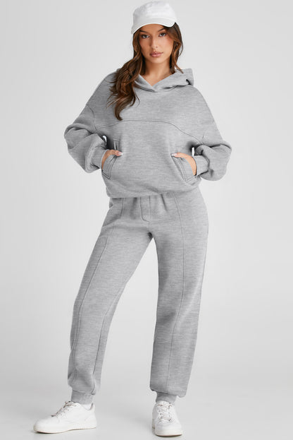 KayBee Dropped Shoulder Long Sleeve Hoodie and Pants Active Set