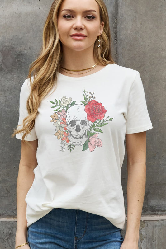 Simply Love Simply Love Skull Graphic Cotton Tee