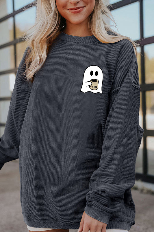 KayBee So Spooky Halloween Ghost Graphic Drop Shoulder Sweatshirt