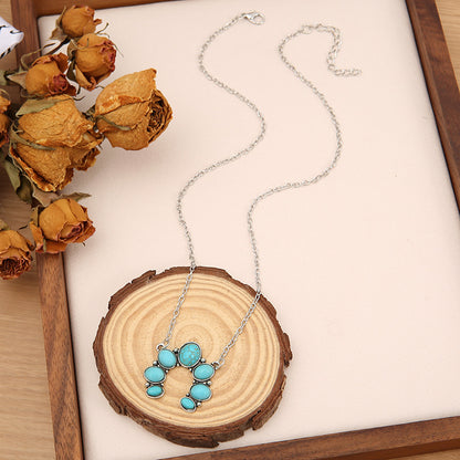 KayBee & Company Turquoise Horseshoe Pendant Necklace