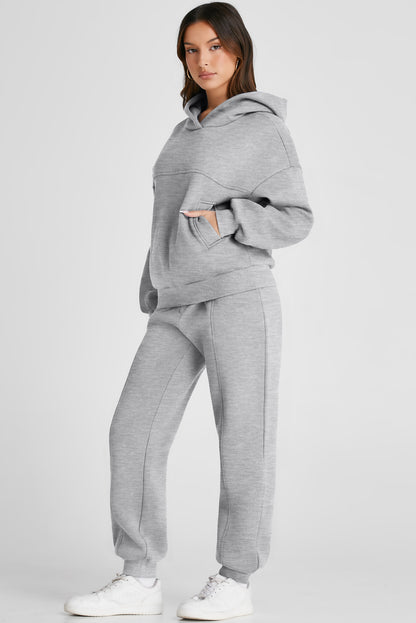 KayBee Dropped Shoulder Long Sleeve Hoodie and Pants Active Set