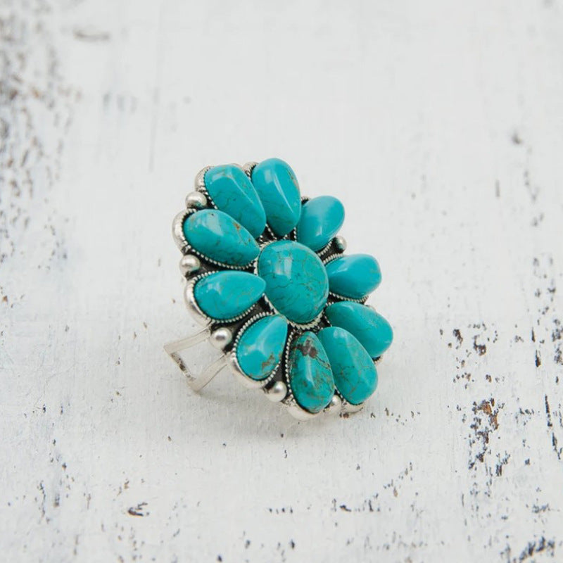 KayBee & Company Turquoise Flower Ring