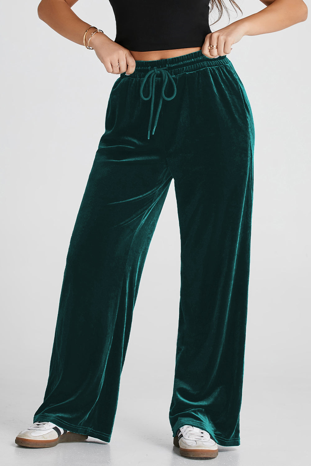 KayBee Styled Drawstring Wide Leg Active Pants