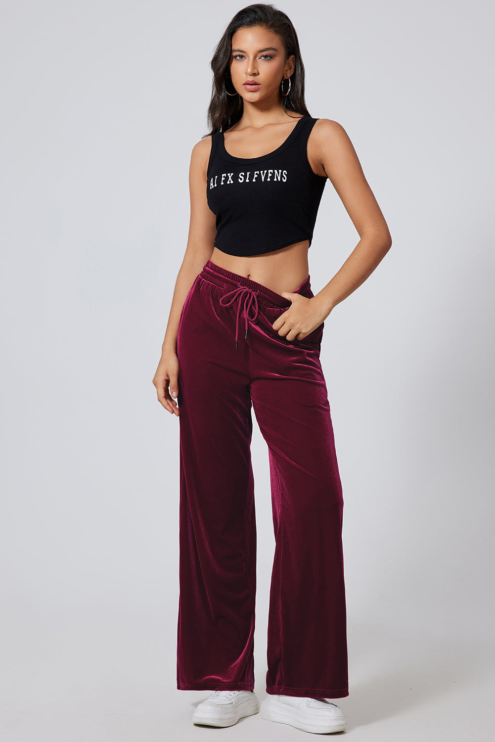 KayBee Styled Drawstring Wide Leg Active Pants