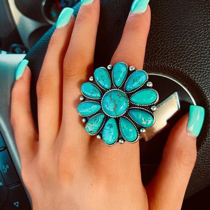 KayBee & Company Turquoise Flower Ring