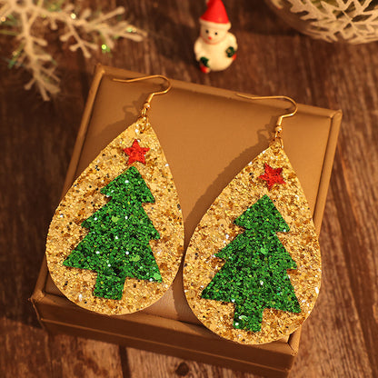 KayBee So Merry Christmas Tree Leather Alloy Pencil Earrings