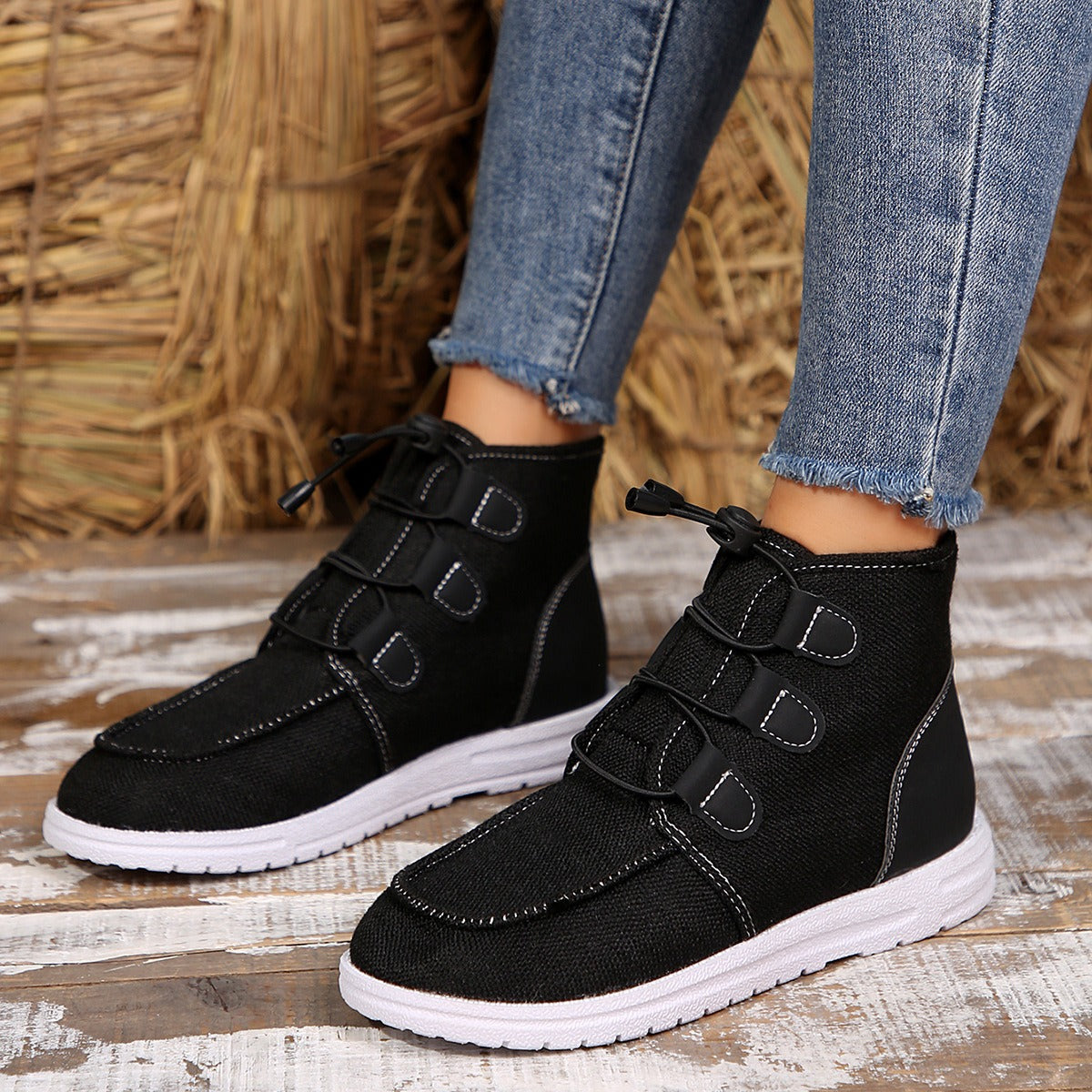 KayBee Lace-Up Round Toe Flat Sneakers