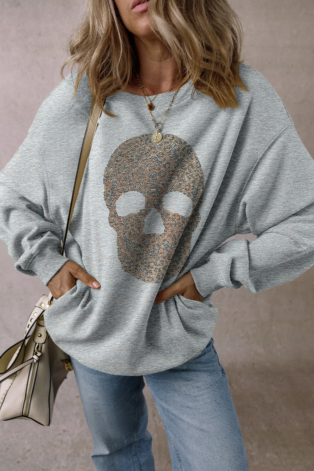 Kay Bee So Spooky Halloween Skull Round Neck Long Sleeve Sweatshirt