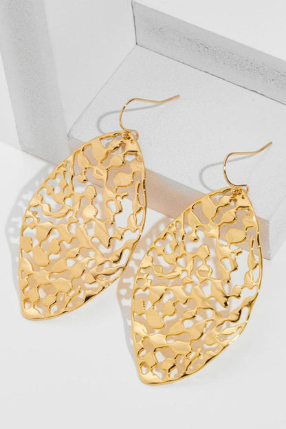 KayBee & Company Brass Cutout Leaf Shape Earrings
