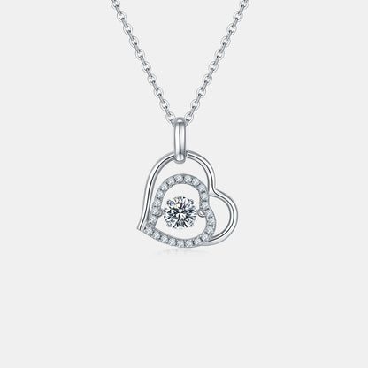 KayBee & Company 925SS Heart and Dropped Diamond Necklace