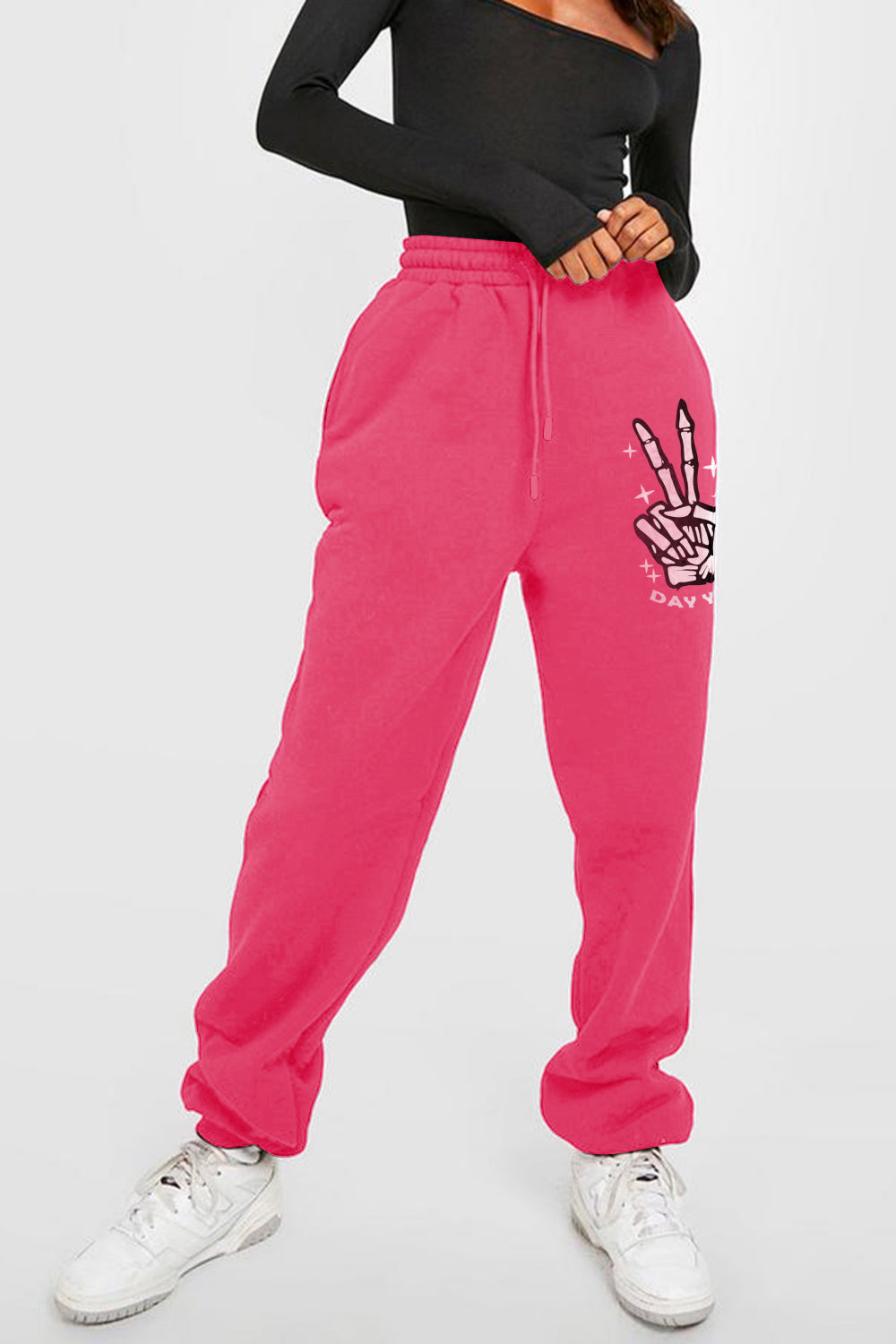 Simply Love Simply Love Drawstring DAY YOU DESERVE Graphic Long Sweatpants