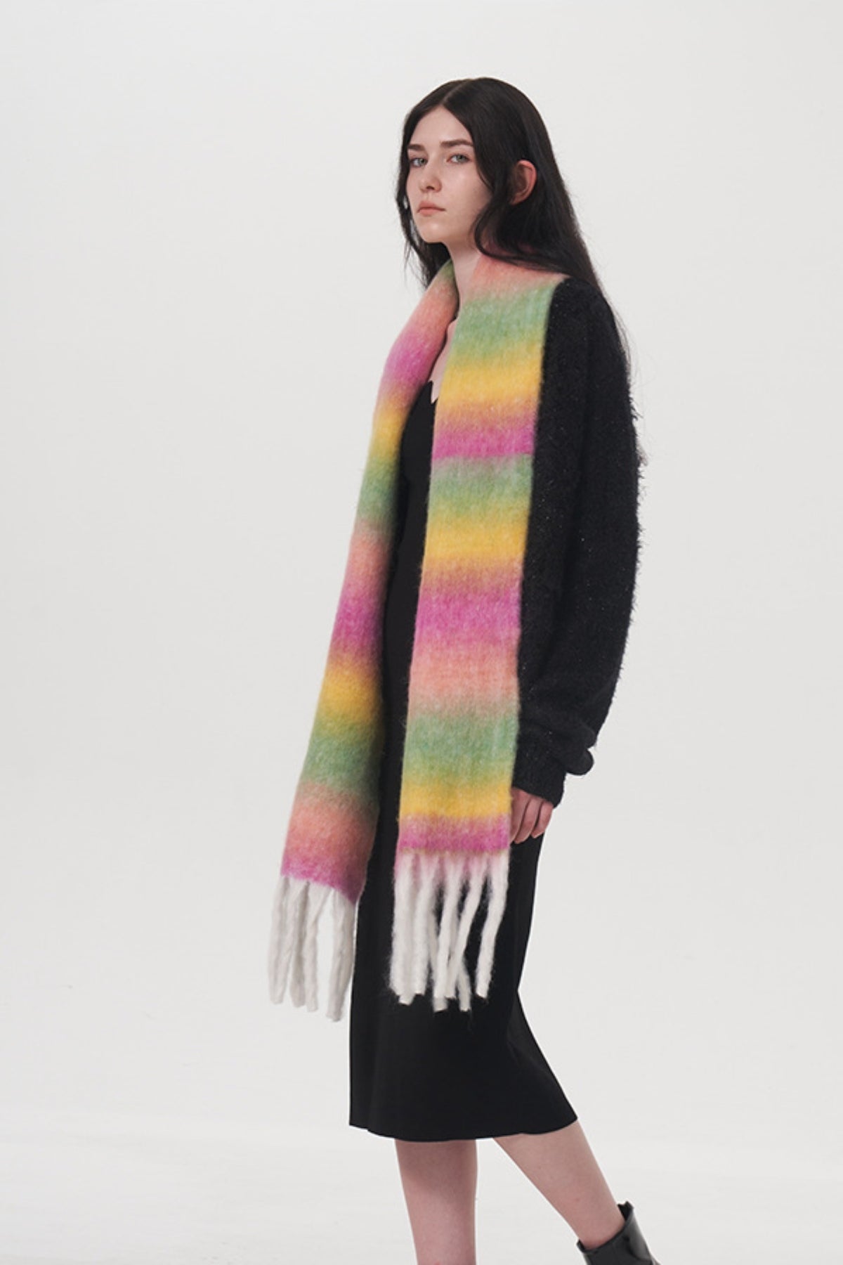 KayBee Fringed Gradient Thermal Scarf