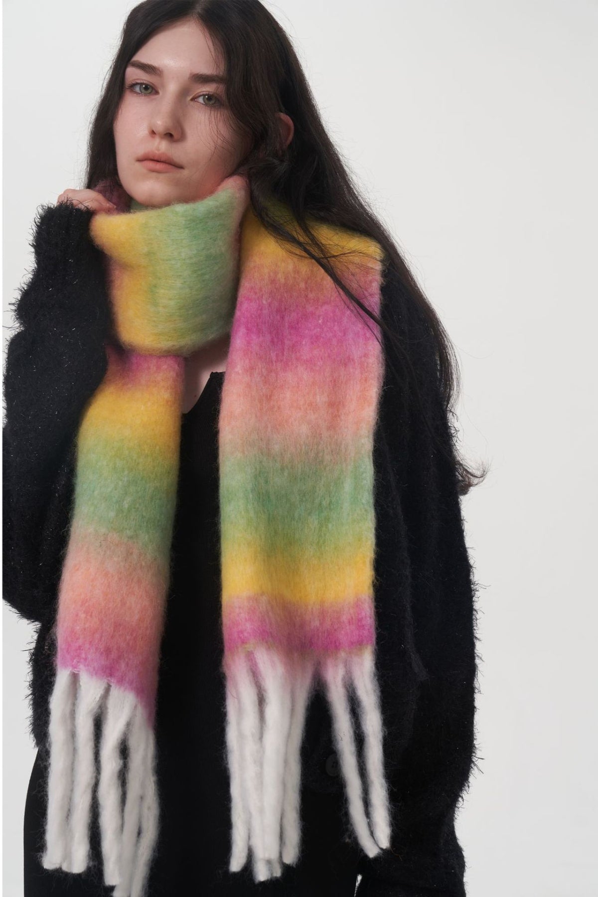 KayBee Fringed Gradient Thermal Scarf