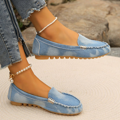 KayBee & Company Savvy Denim Round Toe Flat Loafers