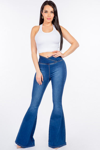 American Bazi High Waist Pull On Flare Jeans