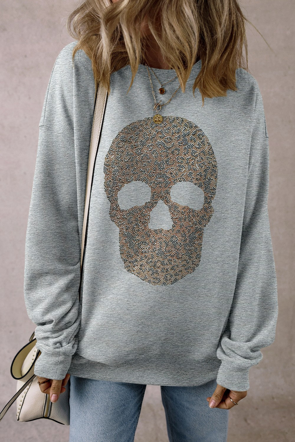 Kay Bee So Spooky Halloween Skull Round Neck Long Sleeve Sweatshirt