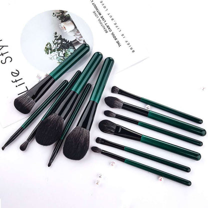 So Pretty Green Makeup Brush Kit - 12 Brushes