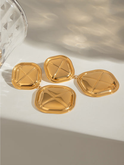 KayBee & Company 18K Two Square Earrings