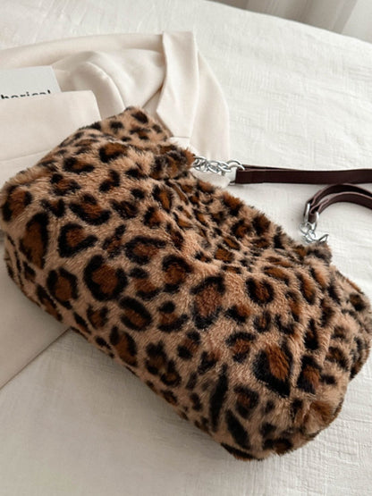 KayBee & Company Faux Fur Leopard Shoulder Bag