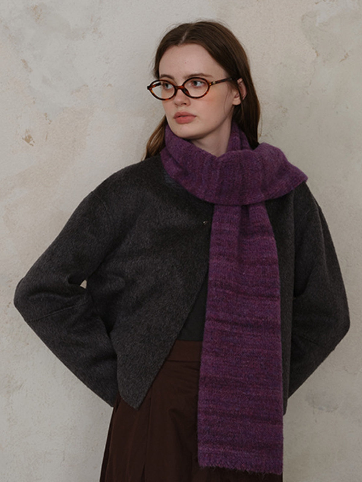 KayBee Striped Detail Knit Scarf