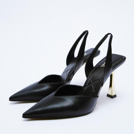 KayBee With Shine Leather Pointed Toe Stiletto Heel Pumps