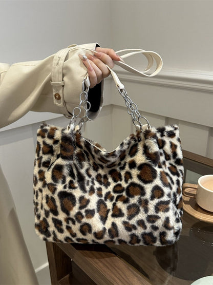 KayBee & Company Faux Fur Leopard Shoulder Bag