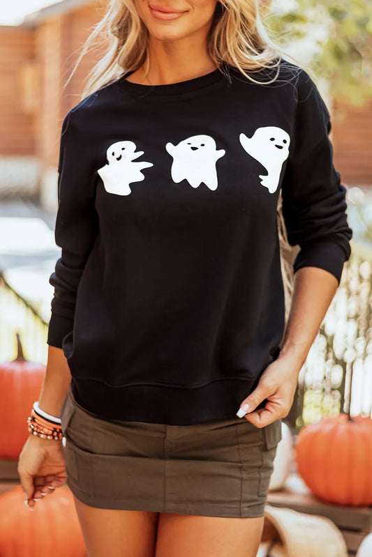 KayBee So Spooky Halloween Ghost Round Neck Long Sleeve Sweatshirt