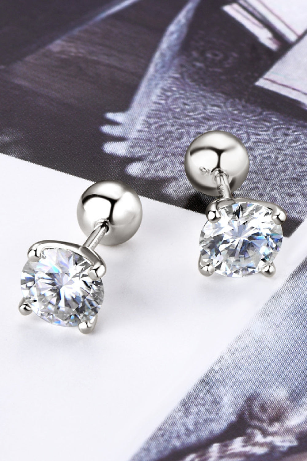KayBee & Company 2 Carat Moissanite 925 Sterling Silver Stud Earrings
