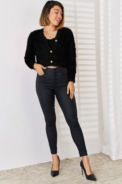 KayBee Scoop Cropped Cami and Cardigan Sweater Set