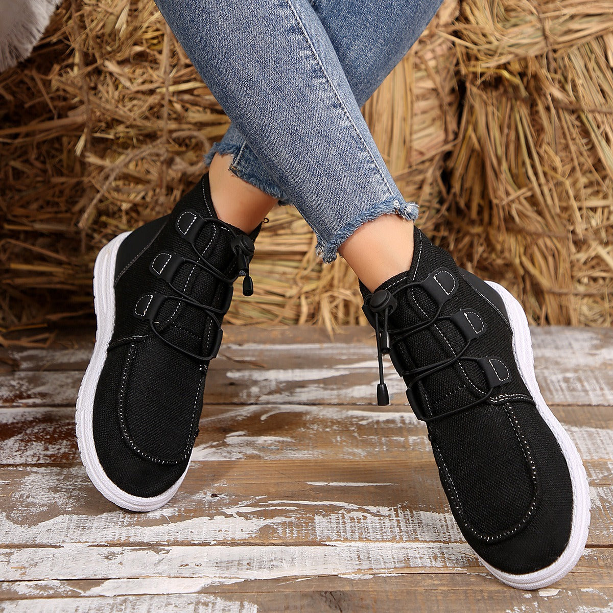 KayBee Lace-Up Round Toe Flat Sneakers