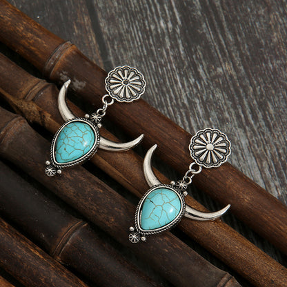 KayBee & Company Turquoise Cow Head Earrings