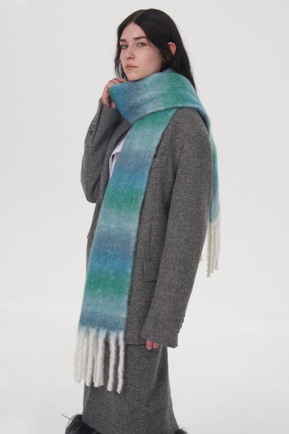 KayBee Fringed Gradient Thermal Scarf