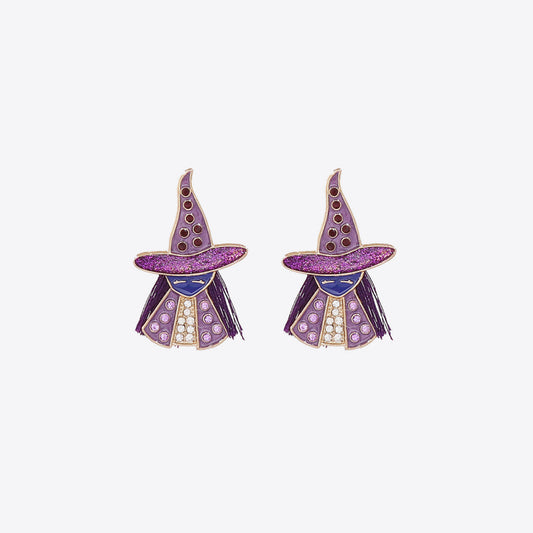 KayBee So Spooky Halloween Rhinestone Witchy Hair Earrings