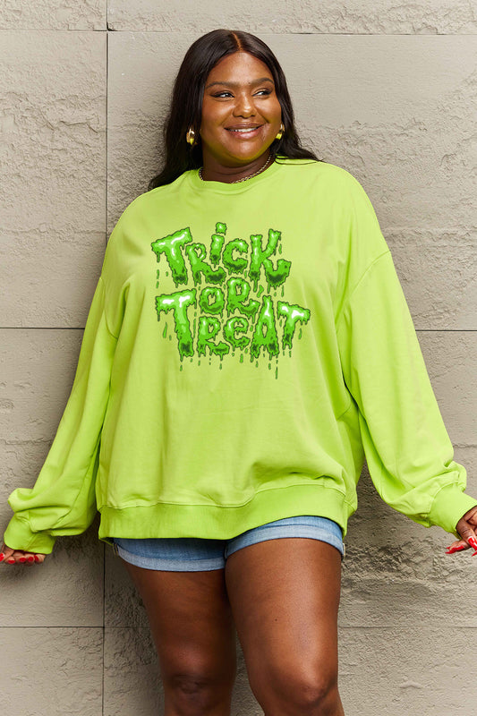 Simply Love OOZED TRICK OR TREAT Graphic Sweatshirt