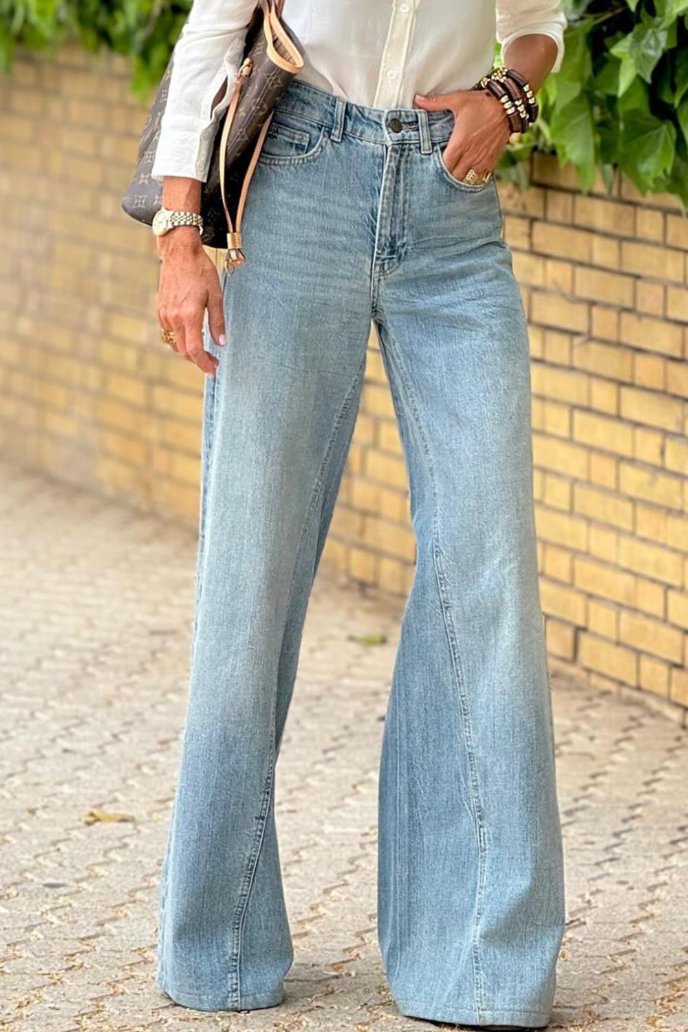 KayBee Denim Wide Leg Jeans with Pockets