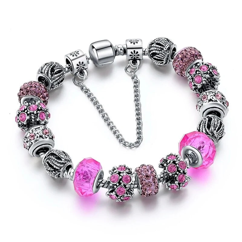 Alexandrite Crystal Gemstone Charm Bracelet - Multiple Colors Available