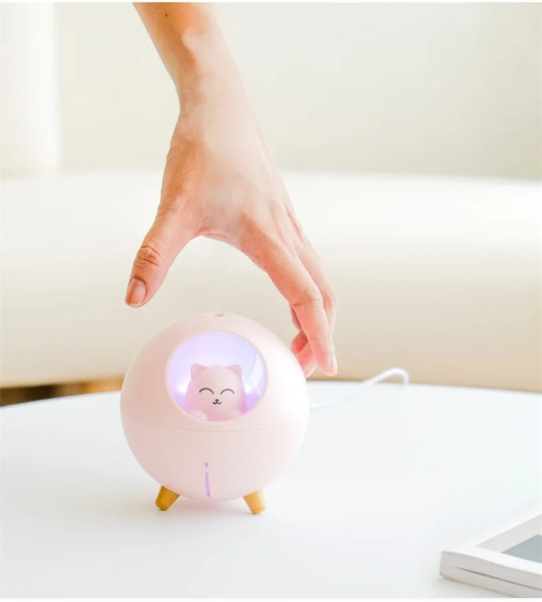 TRENDING Cute Planet Cat Air Humidifier Ultrasonic Aroma Diffuser