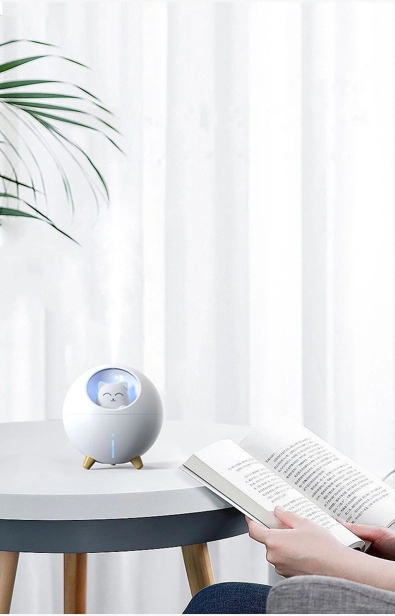 TRENDING Cute Planet Cat Air Humidifier Ultrasonic Aroma Diffuser