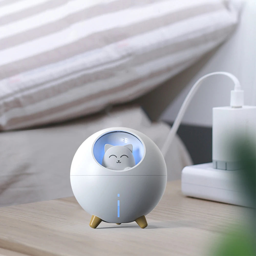 TRENDING Cute Planet Cat Air Humidifier Ultrasonic Aroma Diffuser