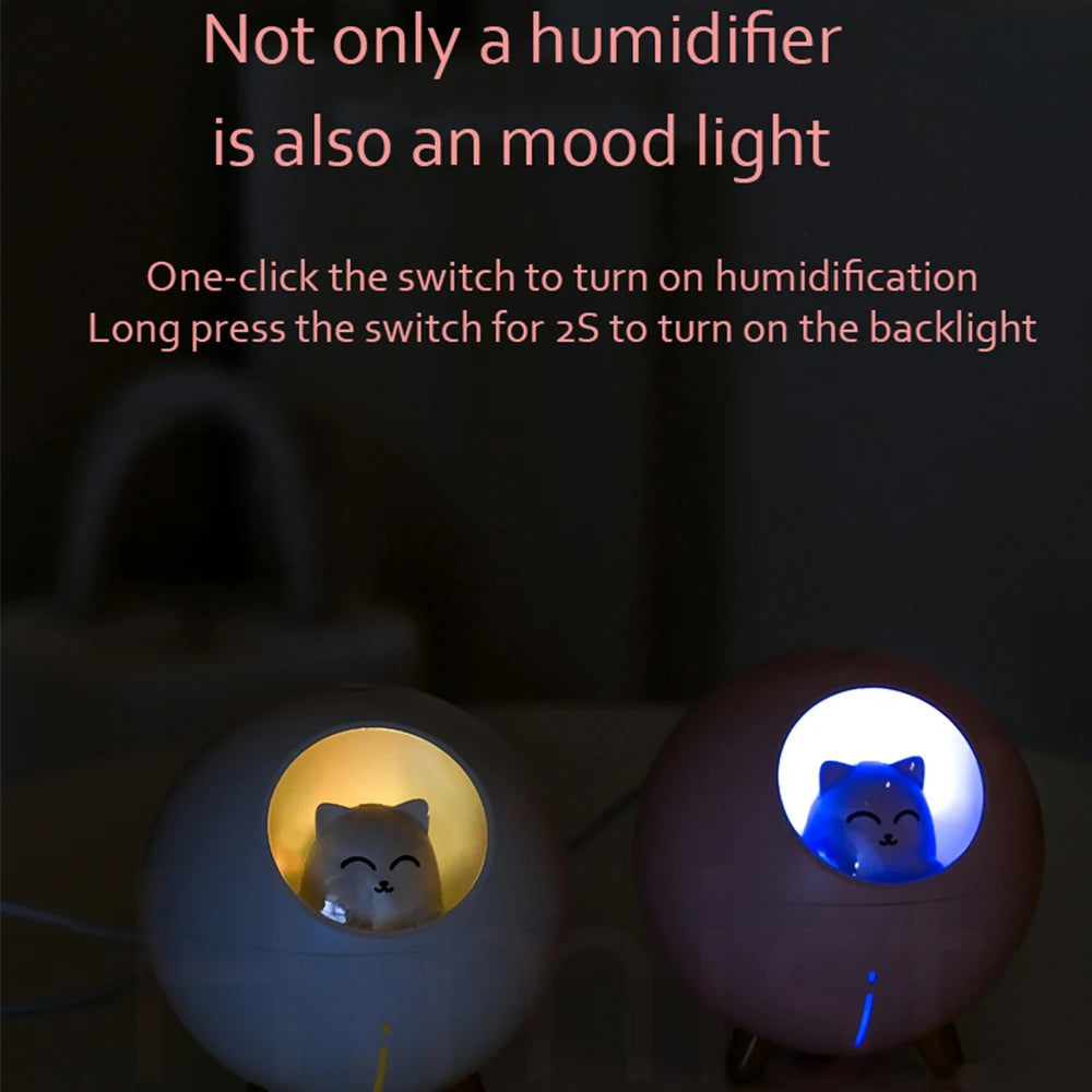 TRENDING Cute Planet Cat Air Humidifier Ultrasonic Aroma Diffuser