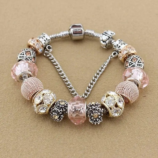 Gorgeous Topaz Crystal Gemstone Charm Bracelet